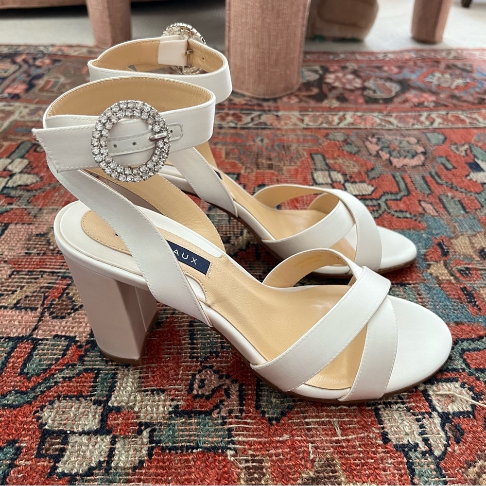 Margaux Uptown Sandal Ivory Satin
